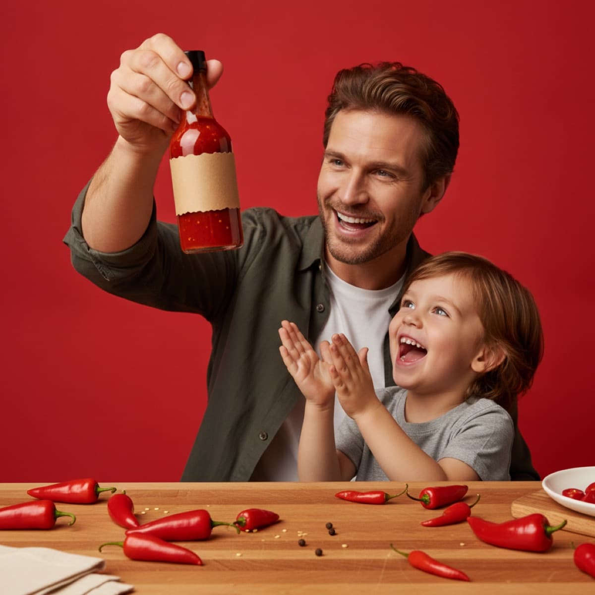 Hot sauce ad for Busy parents, Bold style