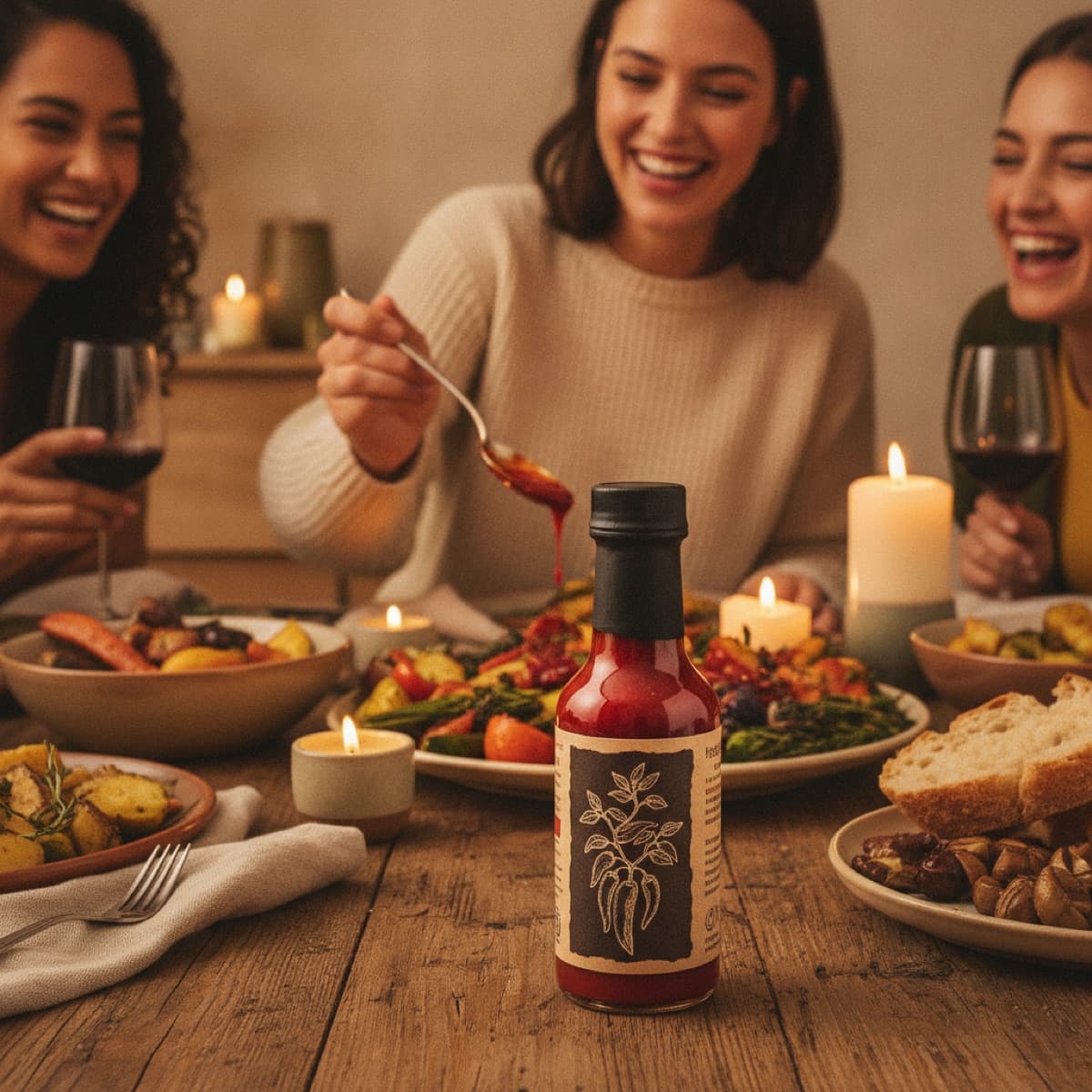 Hot sauce ad for Premium, Warm style