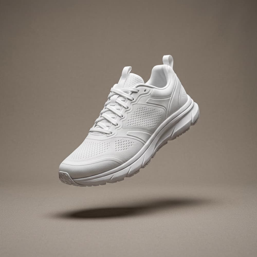 The same shoe as a finished, studio-grade ad image.